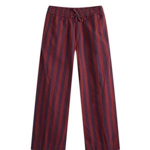 DAMSON MADDER Striped Red and Navy Drawstring Jogger Pants
